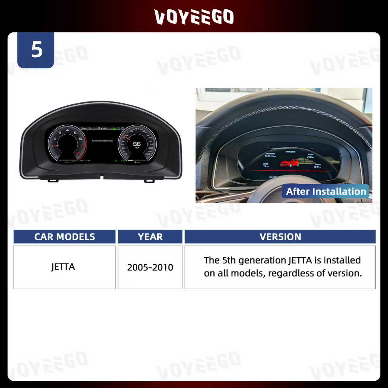 12.3 Inch Jetta 2005-2010 Digital Cluster LCD Dashboard Speedometer