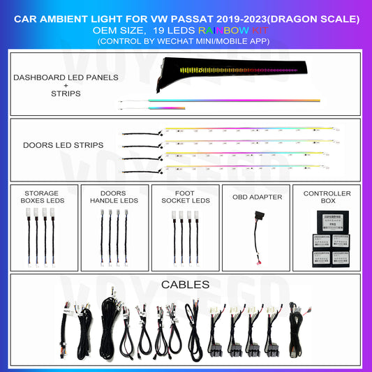 Passat 2019-2023 Ambient Lighting | Dragon Scale Rainbow