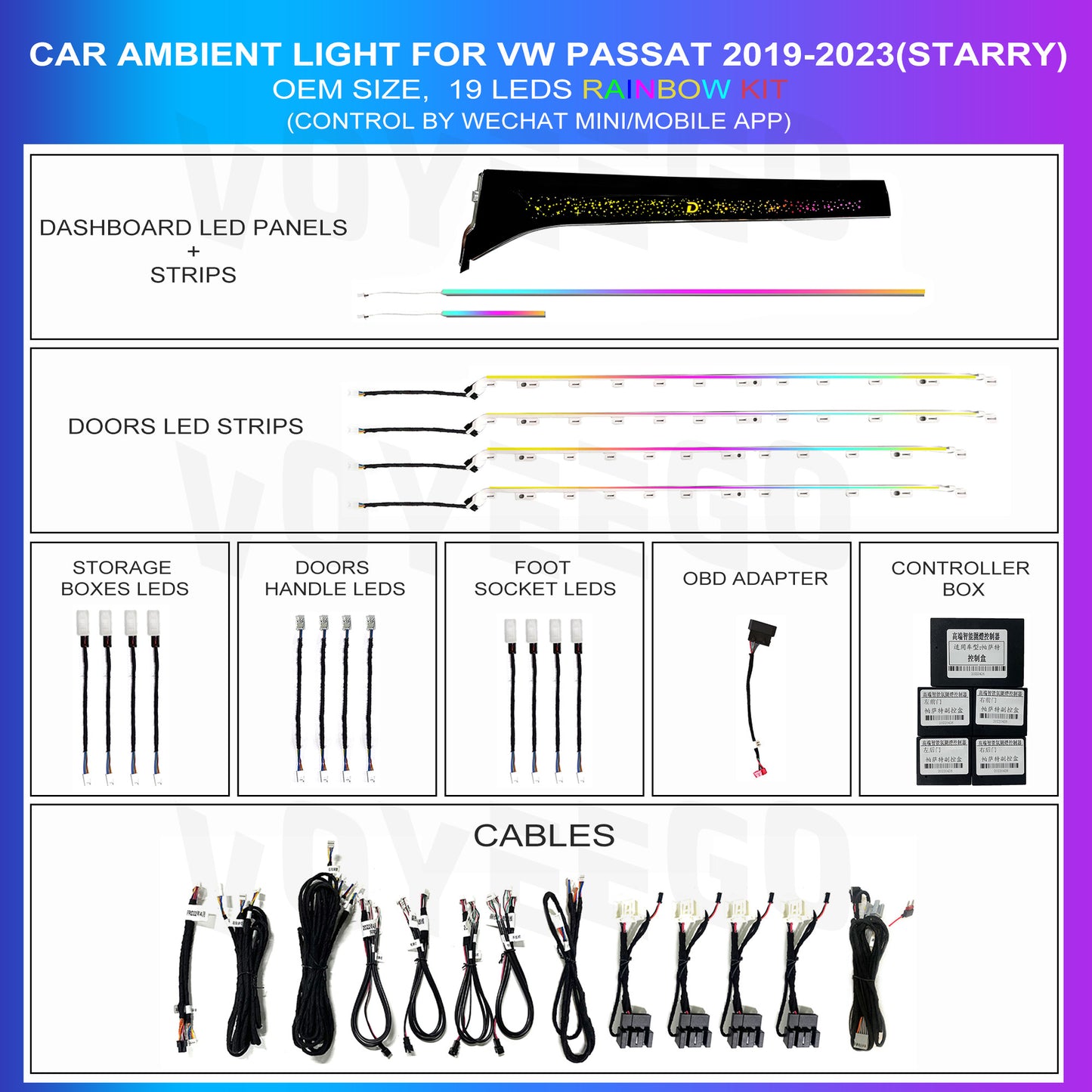 Passat 2019-2023 Ambient Lighting Kit | Starry Pattern