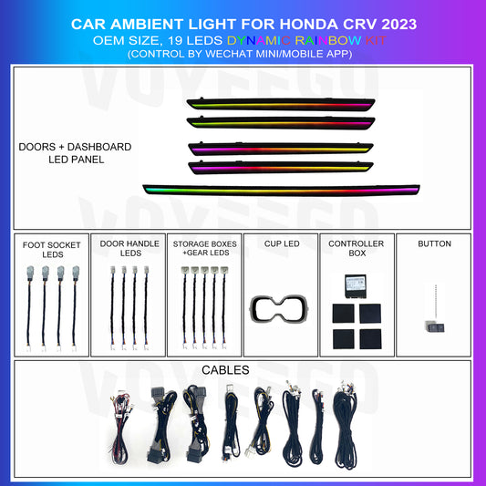 CRV 2023 Dynamic Ambient Lighting Interior Kit | 19 Leds