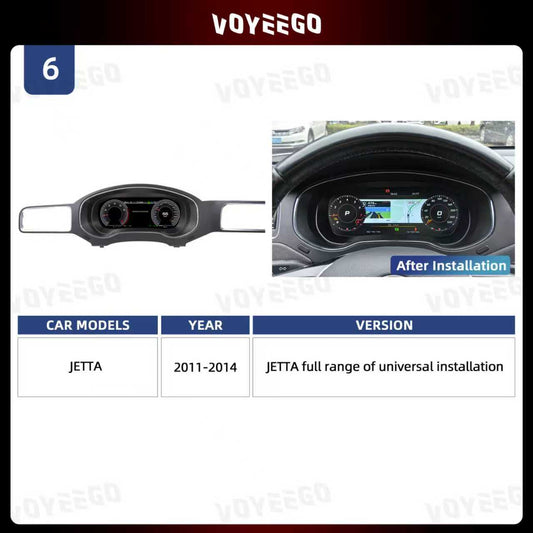 12.3 Inch Jetta 2011-2014 Digital Cluster LCD Dashboard Speedometer