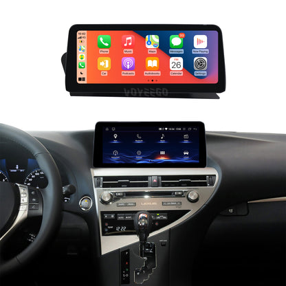 12.3 Inch Left Hand Drive Lexus RX aftermarket touch screen display installed. featuring lexus oem style interface with various applications