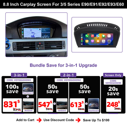 8.8'' Android Screen Multimedia For 3/5 Series E90 E91 E92 E93 E60 E61 2003-2012 CCC CIC