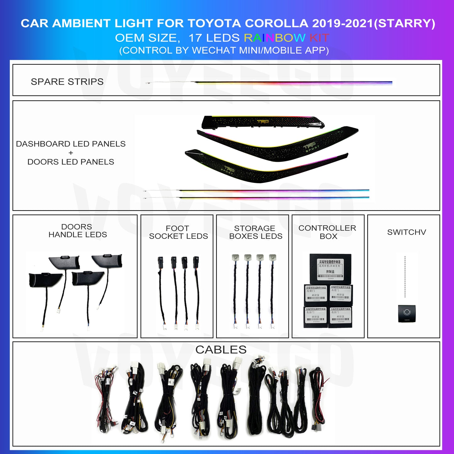 Corolla 2019-2021 Ambient Lighting Rainbow | Starry Pattern