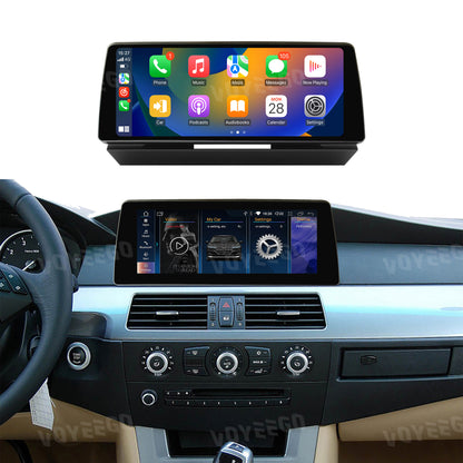 10.25 inch BMW 3 series E60 5 series E90 aftermarket touchscreen carplay screen after installation 