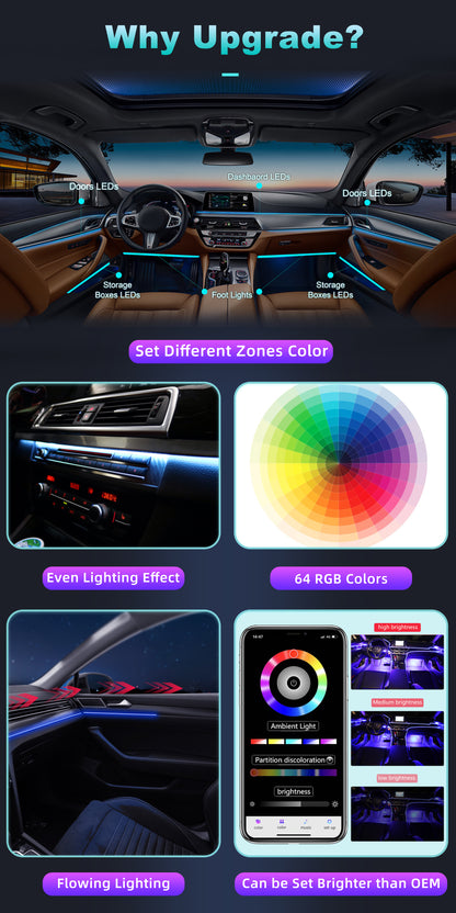 Universal Kit | 64 Colors Premium Rainbow Ambient Lighting