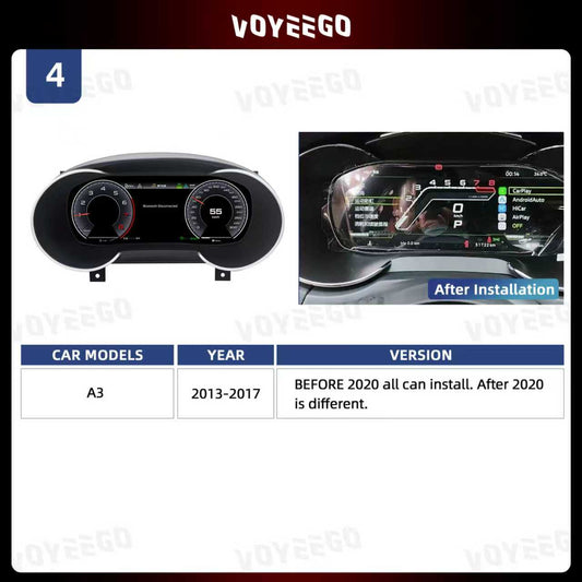 A3 8V 2013-2017 Digital LCD Cluster