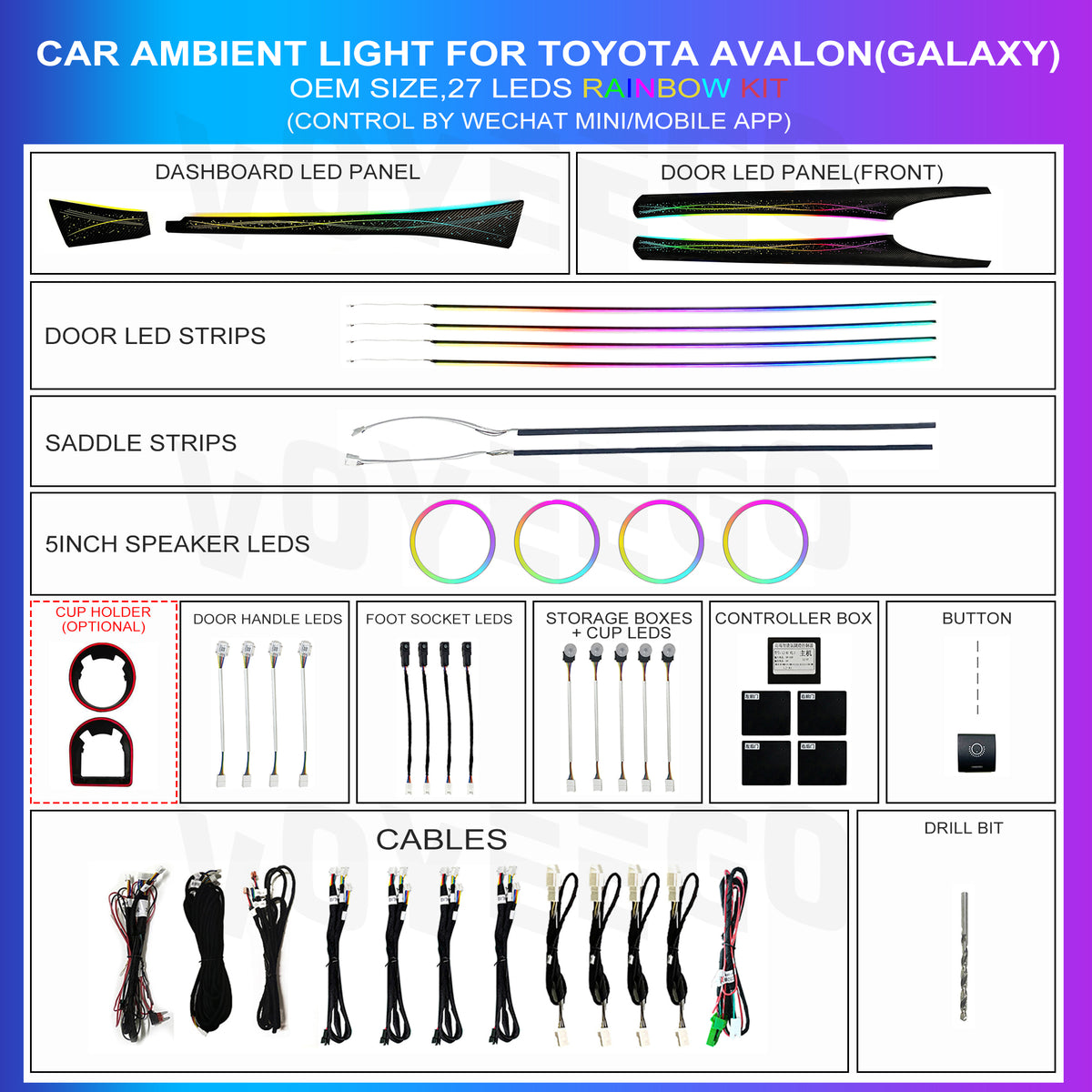 Avalon Multicolors 64 RGB Ambient Lighting Full Package | Ribbon Galaxy