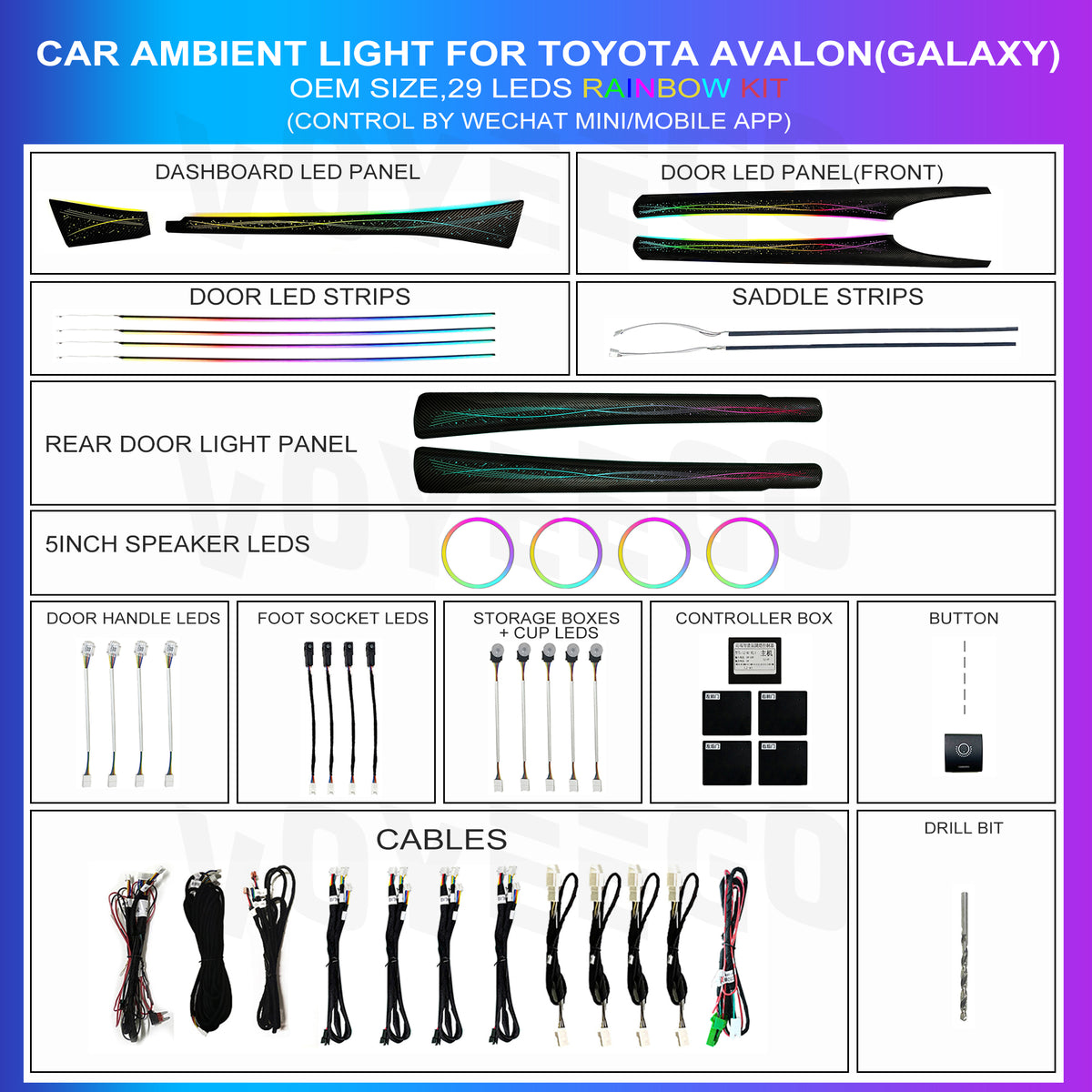 Avalon Multicolors 64 RGB Ambient Lighting Full Package | Ribbon Galaxy