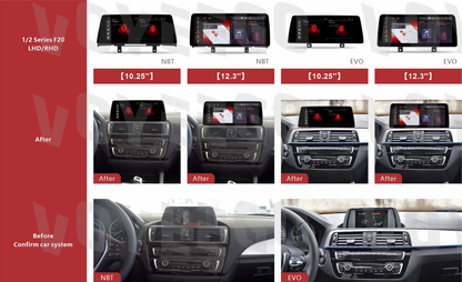 What car systems does bmw 1 series and 2 series f20 have? There are NBT and EVO systems differences