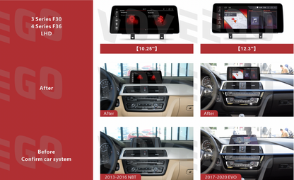 12.3" 3/4 Series F30 F36 2013-2020 BMW Android Screen | Wireless Carplay | 8+64GB