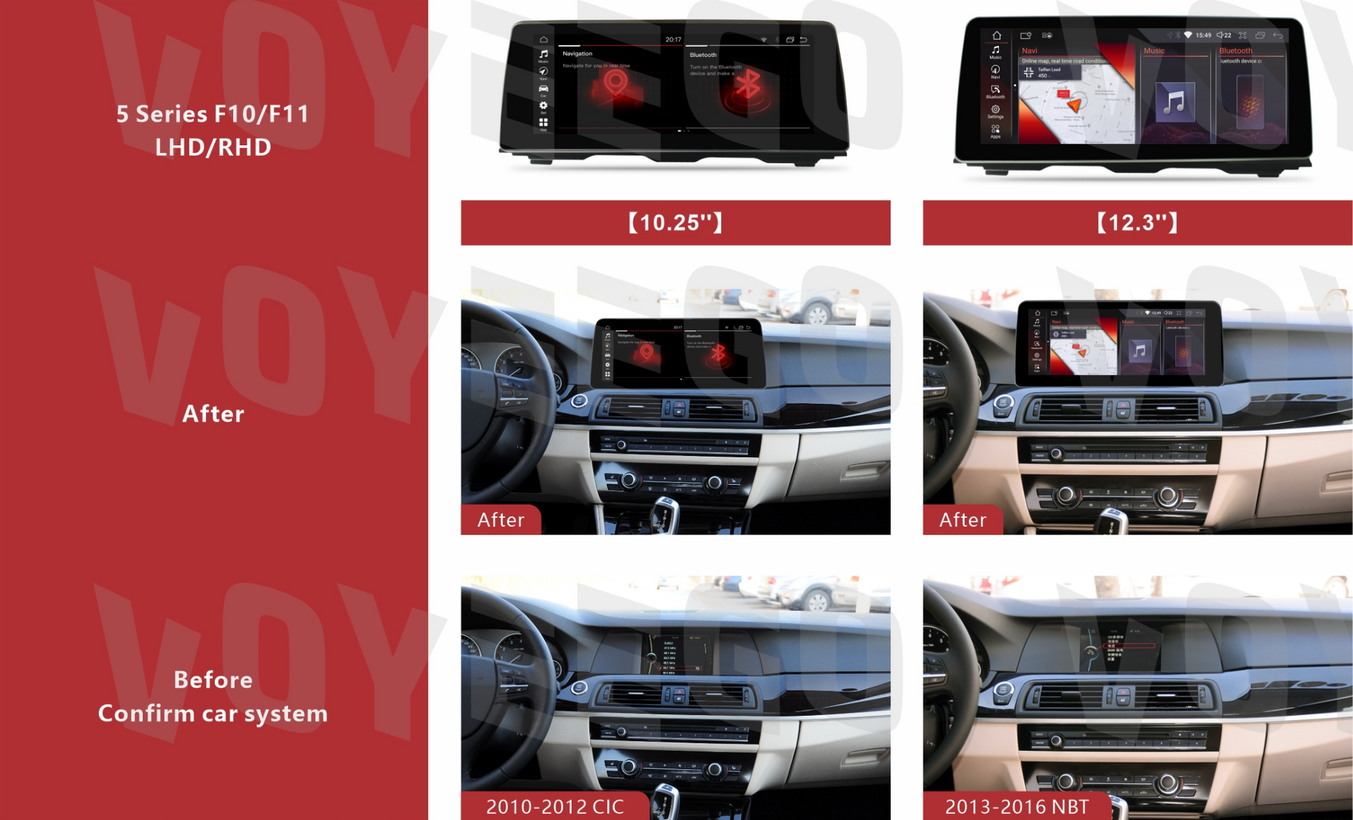 check oem car system before buying bmw 5 series f10 f11 android carplay touch screen, there are cic and nbt options