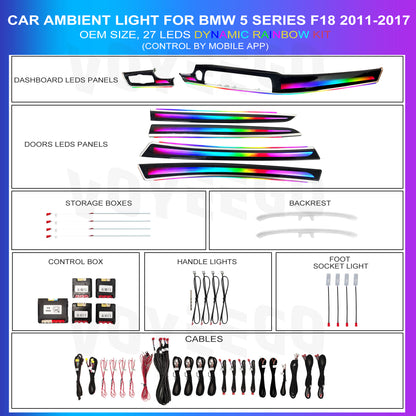 5 Series F10 F11 F18 2011-2017 Dynamic Ambient Lighting | Customized Kit