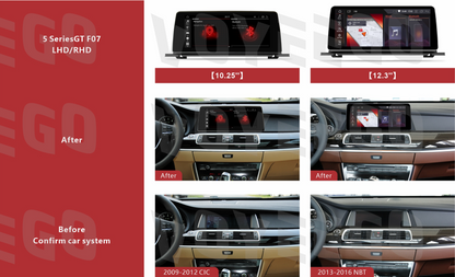 How to tell differences between CIC and NBT system of bmw 5 series gt f07?