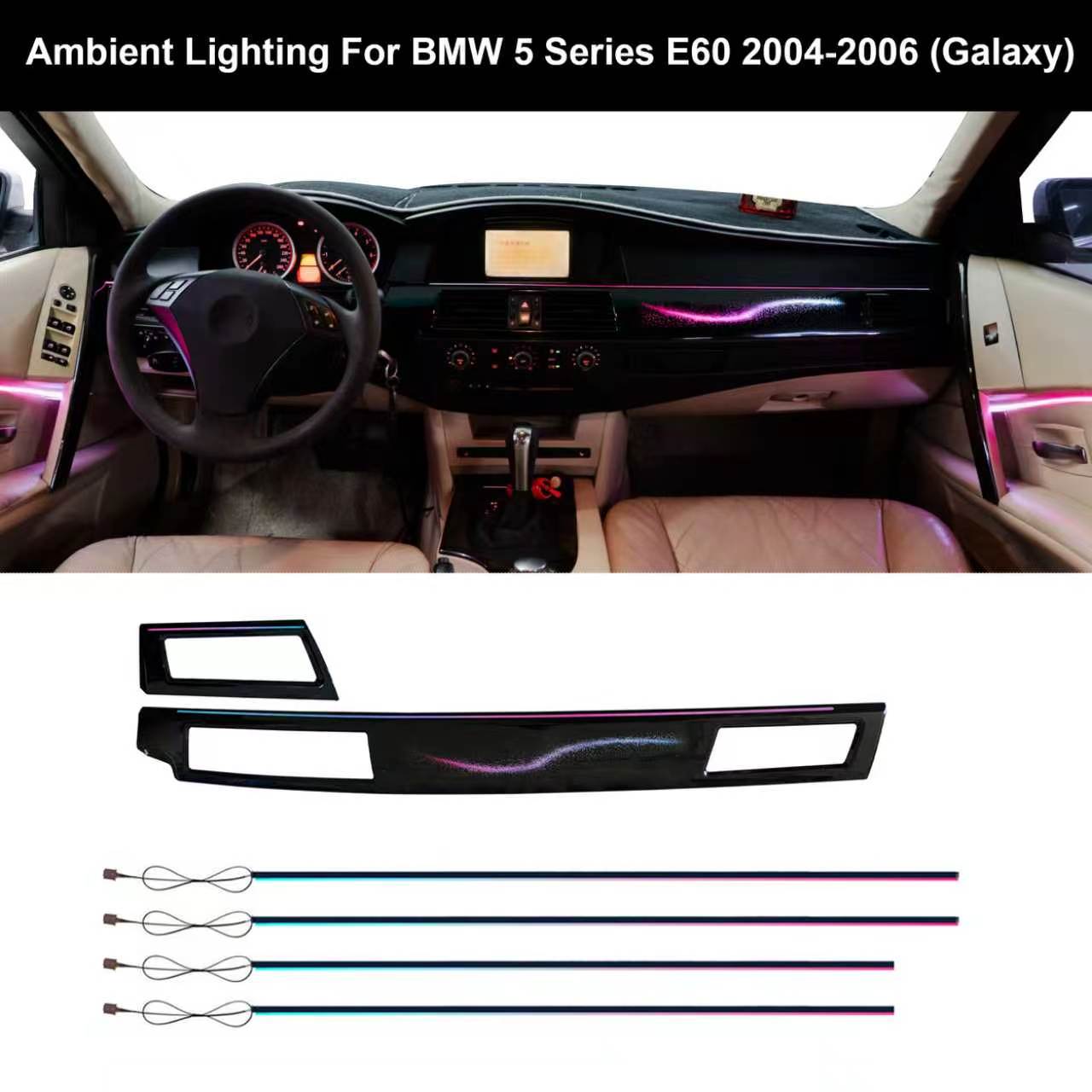 BMW 5 Series E60 E61 Ambient Lighting Kit (2004-2006)(2007-2010) | Galaxy Rainbow LED Upgrade for Dashboard & Door Handles