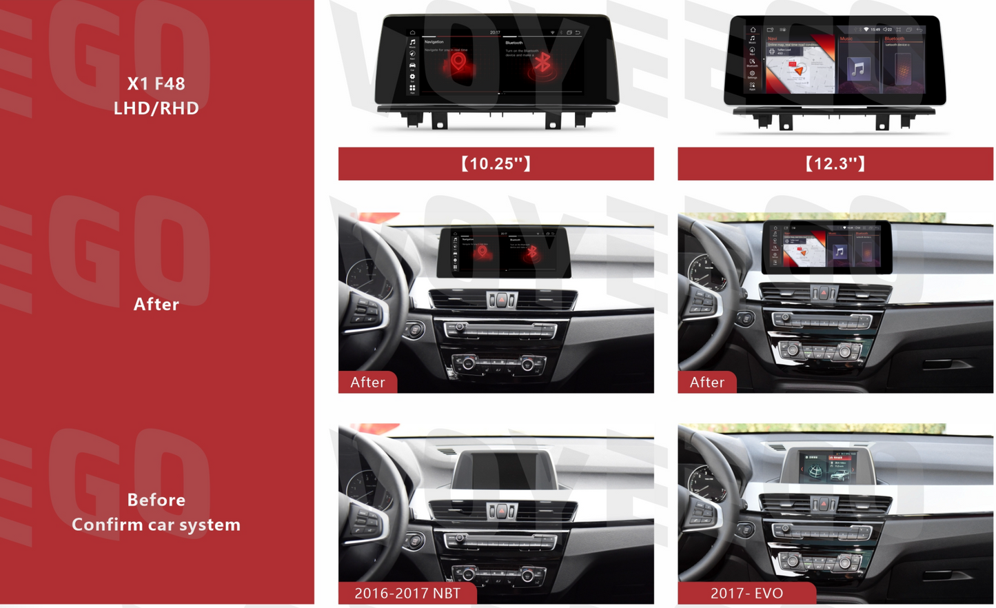 CHECK DIFFERENCES BETWEEN BM X1 F48 NBT SYSTEM AND EVO IDRIVE SYSTEM