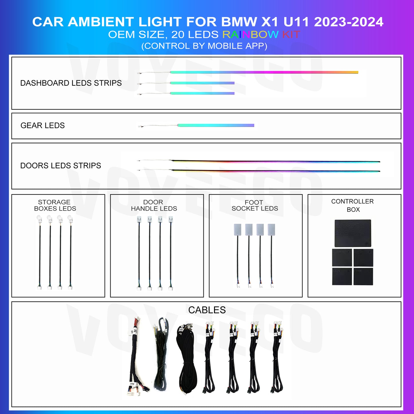 X1 U11 Ambient Lighting Full Interior Package | 20 Leds Dragon Scale