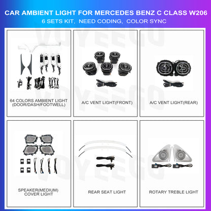 C Class W206 6IN1 Ambient Retrofit Lighting Kit | OEM Style