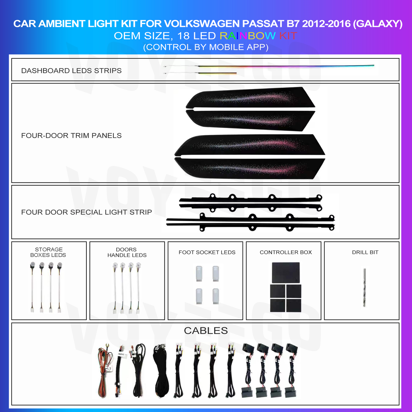 Magotan Passat B7 Ambient Lighting Kit | Galaxy