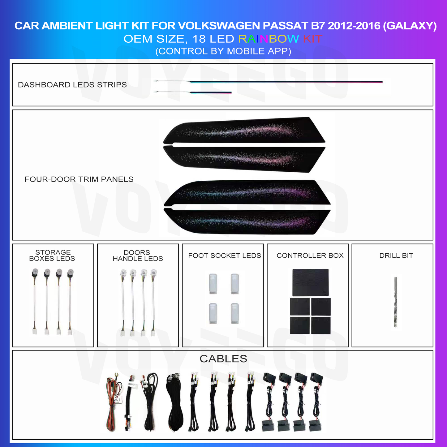 Magotan Passat B7 Ambient Lighting Kit | Galaxy