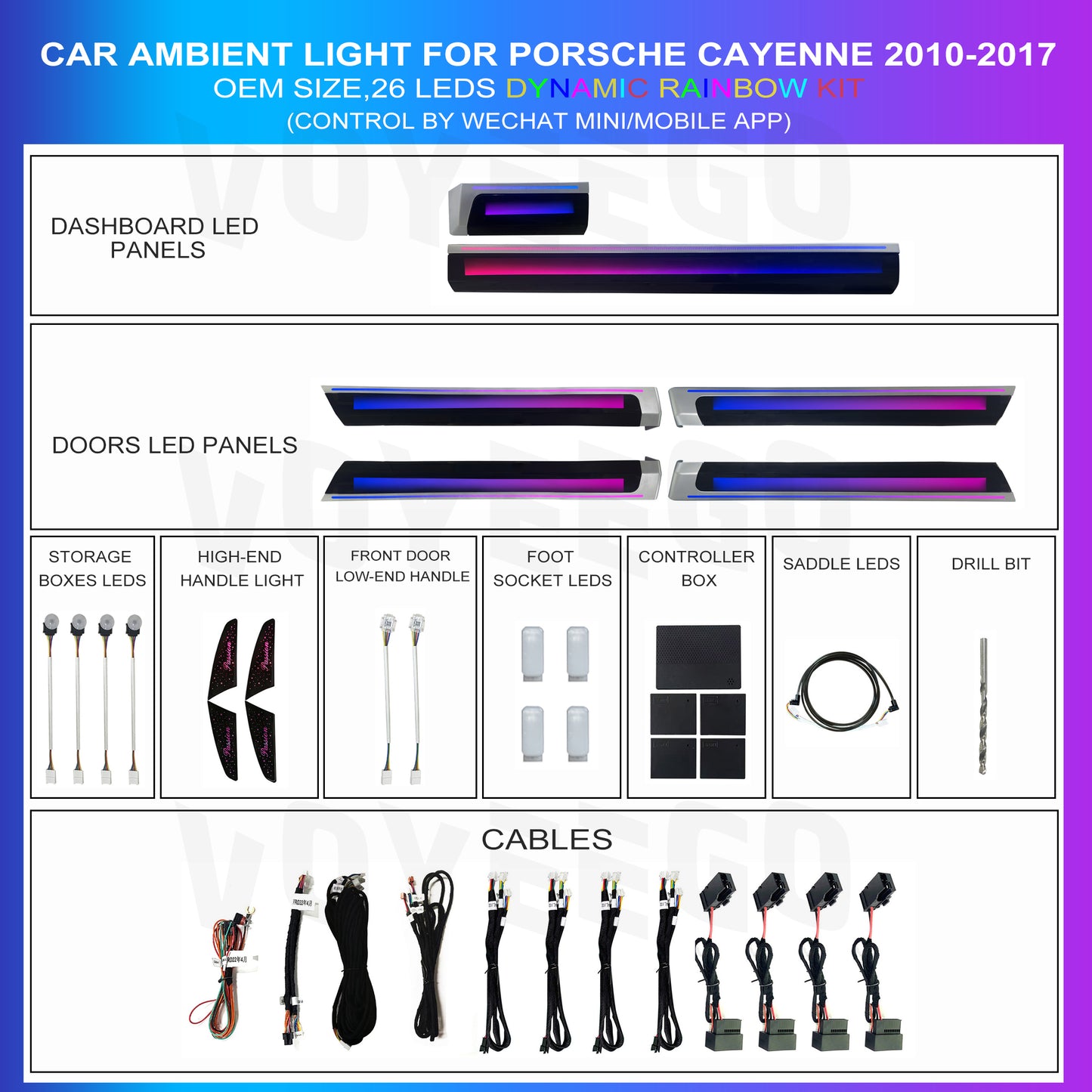 Cayenne 2010-2017 Panel Ambient Lighting | Rainbow