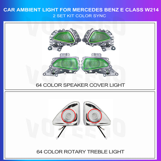 W214 Ambient Lighting | 64 Colors Speakers Cover Leds | Rotary Treble Tweeter Leds