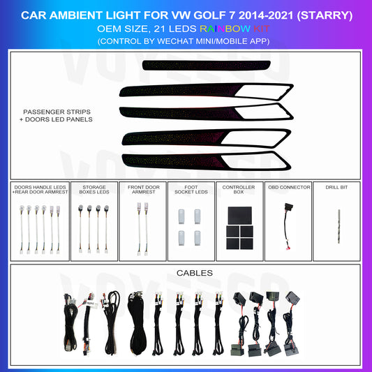 Golf 7 2014-2021 Ambient lighting |Starry Rainbow