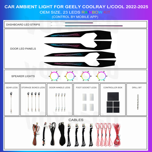 Bingyue Coolray 2022-2025 Ambient Lighting | Galaxy Ribbon | 23 Leds