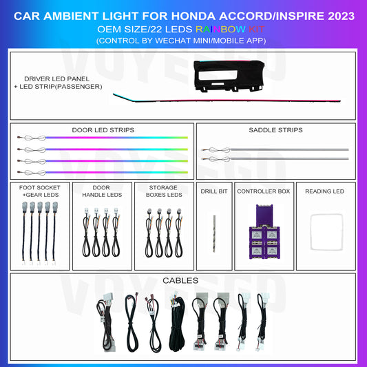 Accord/Inspire 2023 64 RGB Ambient Lighting | Rainbow
