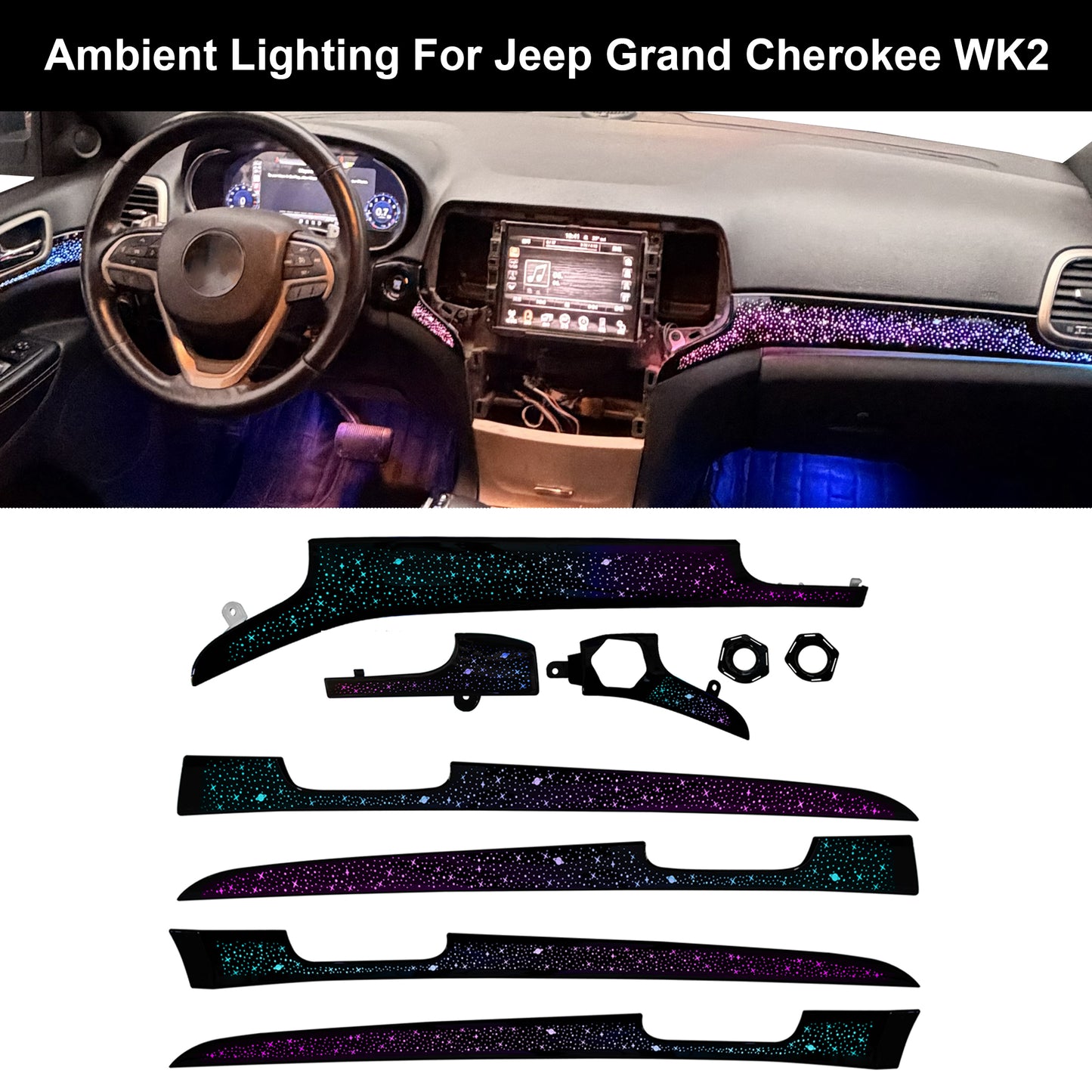 Jeep Grand Cherokee 2011-2021 WK2 Ambient Lighting Kit | LED Interior Lights | Music Sync | APP Control | Multiple Modes for Interior Car Lighting Conversion