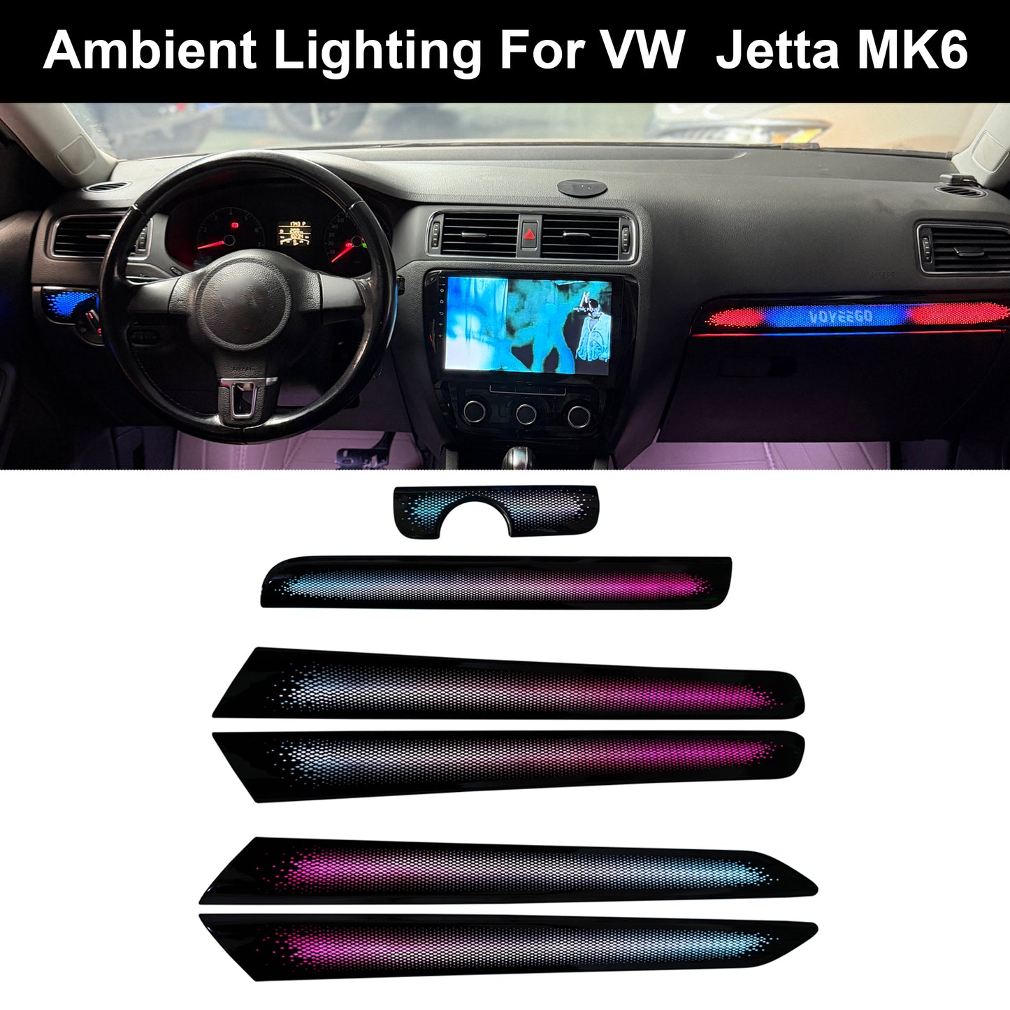 vw jetta mk6 ambient lighting dragon scale patterns panel 