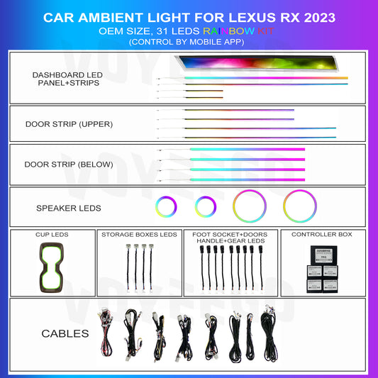 RX 2023-2025 Ambient Lighting Kit | Crystal Patterns | 31 Leds