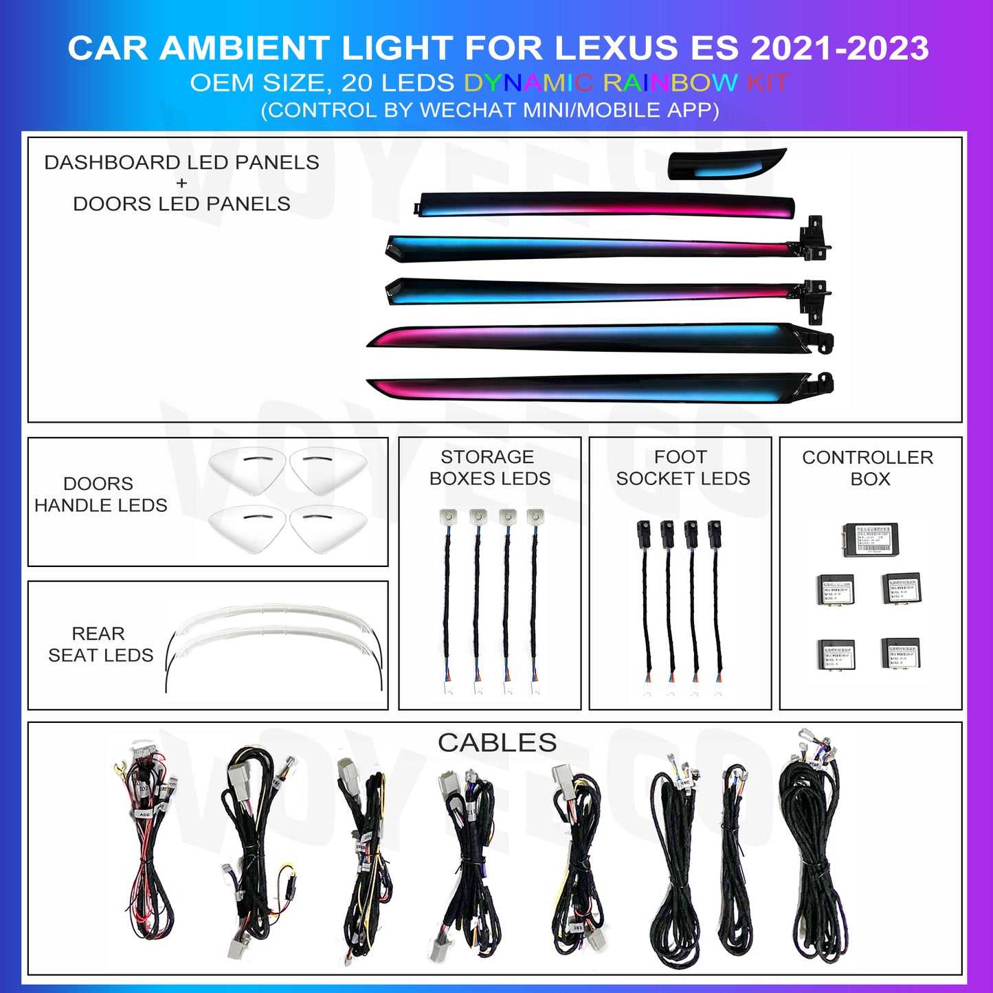 Lexus ES 2021-2023 Ambient Lighting | Dynamic Rainbow