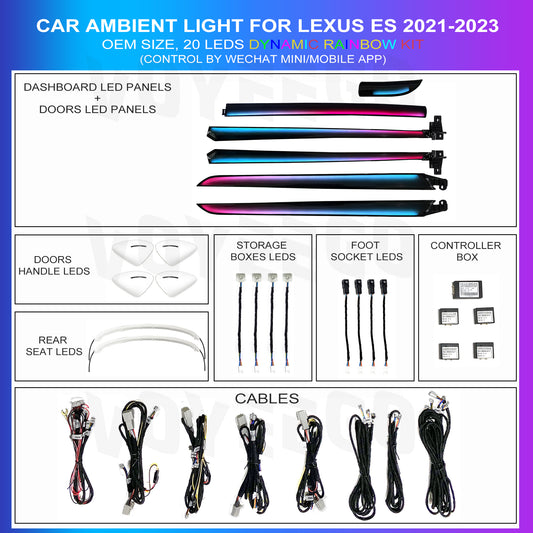 Lexus ES 2021-2023 Ambient Lighting | Dynamic Rainbow