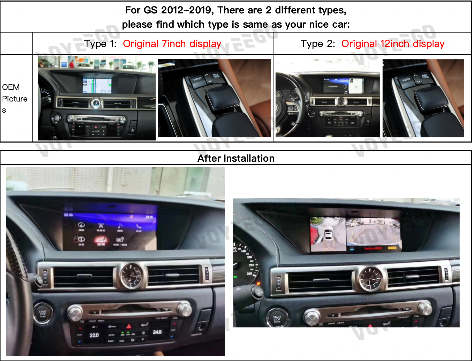Lexus GS OEM SYSTEM DIFFERENCES