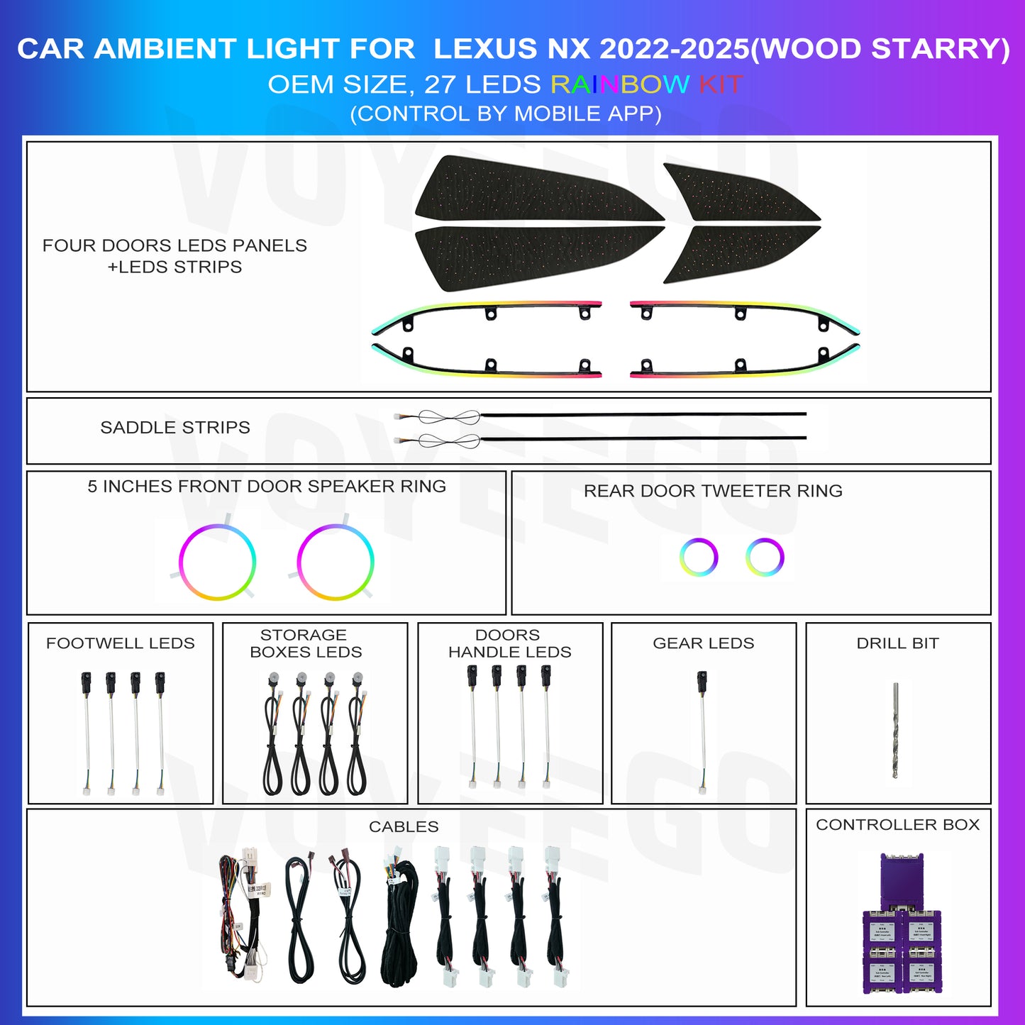 NX 2022-2025 64 Colors 21 Leds Ambient Lighting | Rainbow