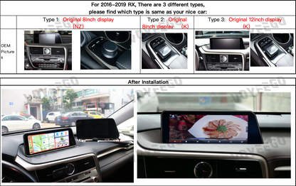 12.3" RX 2016-2019 LHD Lexus Android Screen | Wireless Carplay | 8+64GB