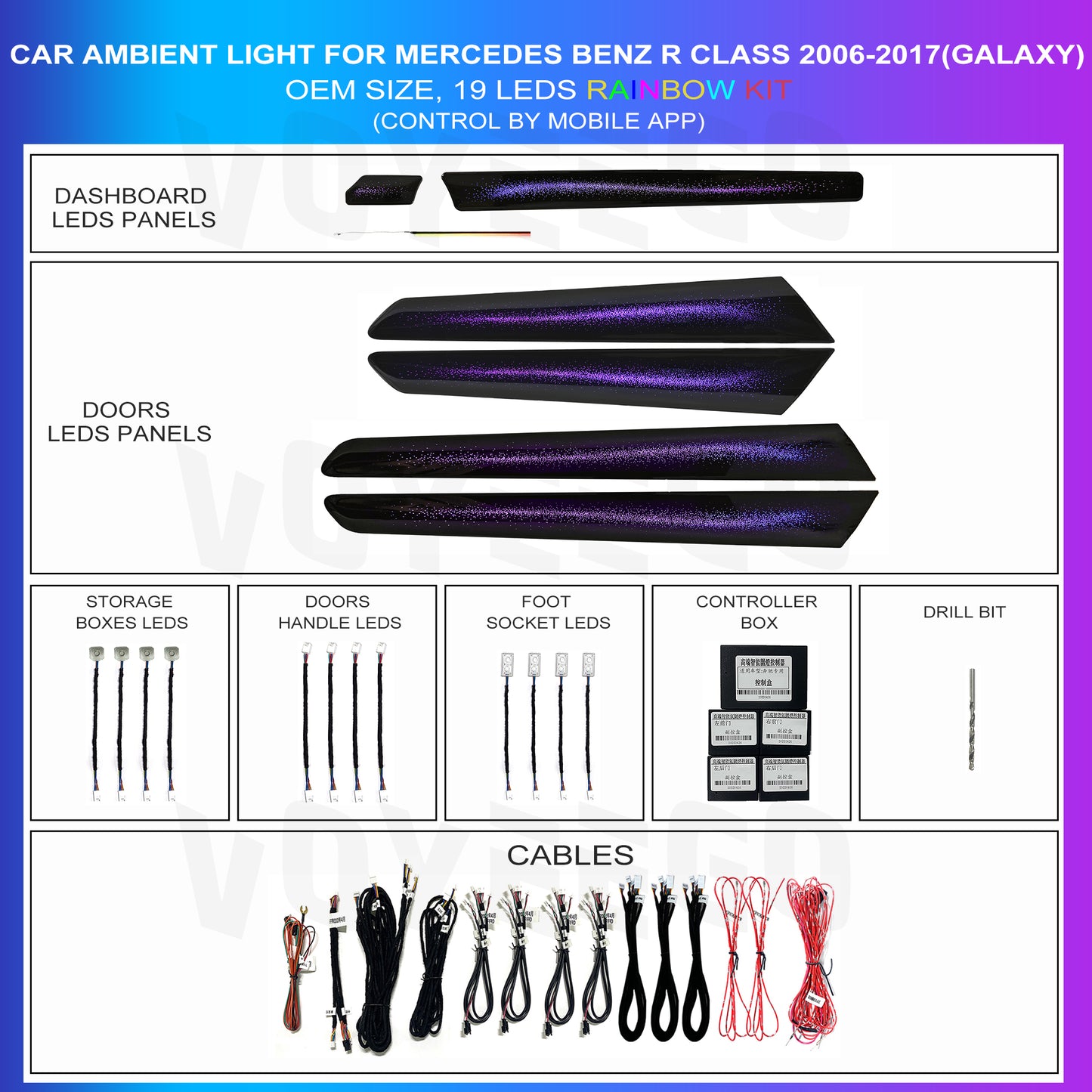 R Class W251 2006-2017 Interior OEM Ambient Lighting