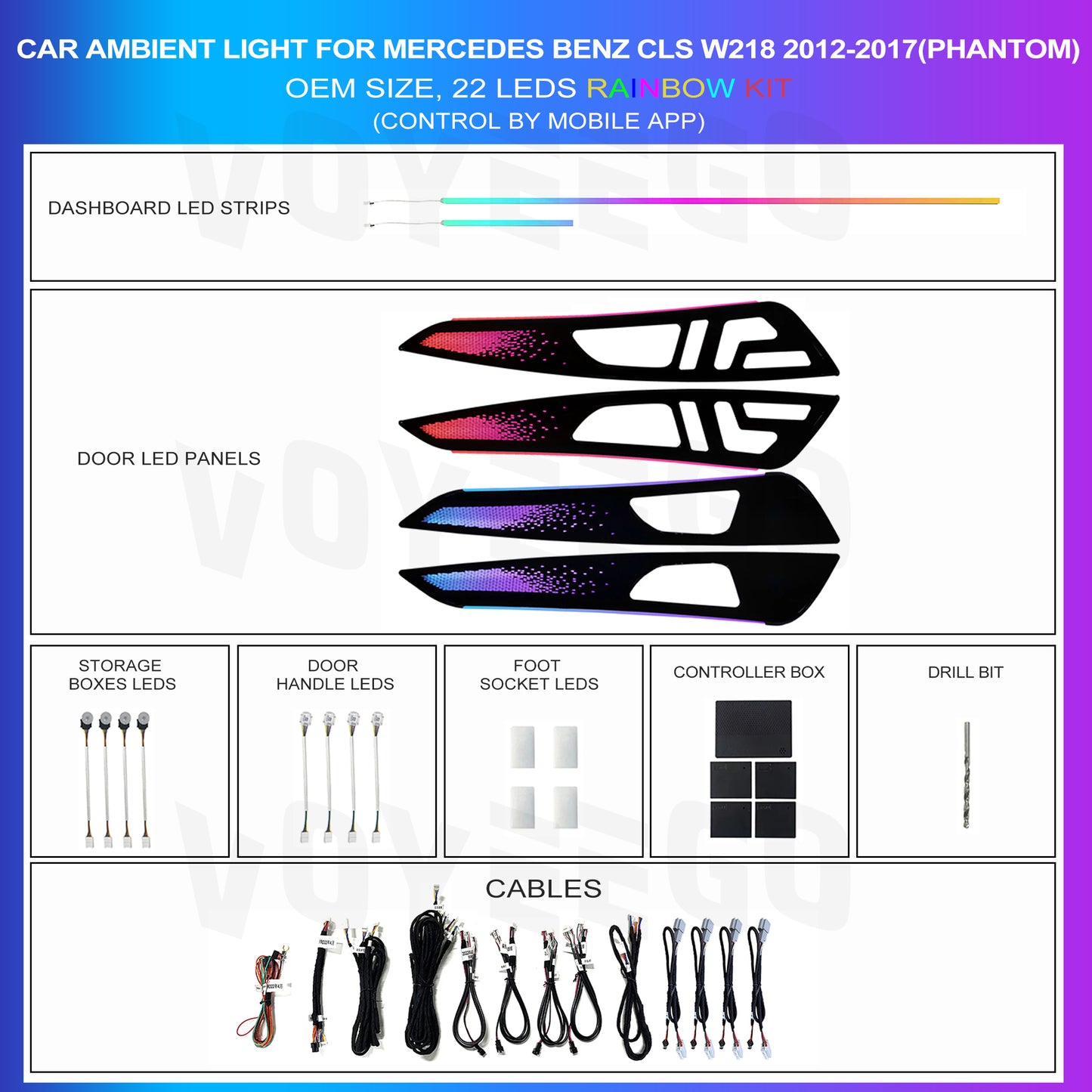 Benz CLS W218 2012-2017 OEM Ambient Lighting Rainbow Kit