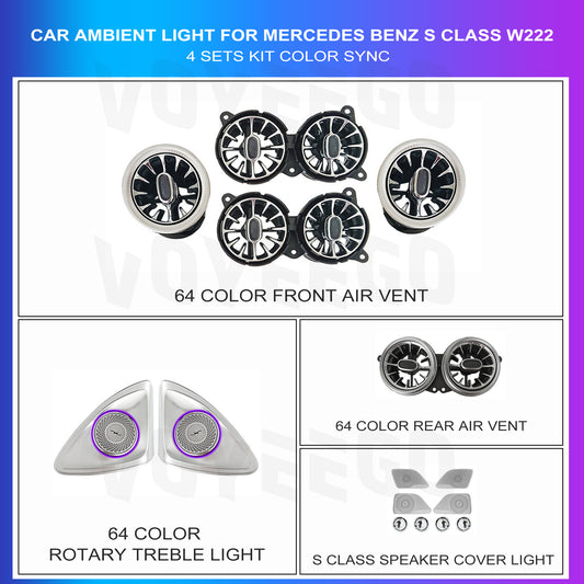 S Class W222 OEM Looks Ambient Lighting Kit | 64 RGB Colors Need Coding | OEM Type