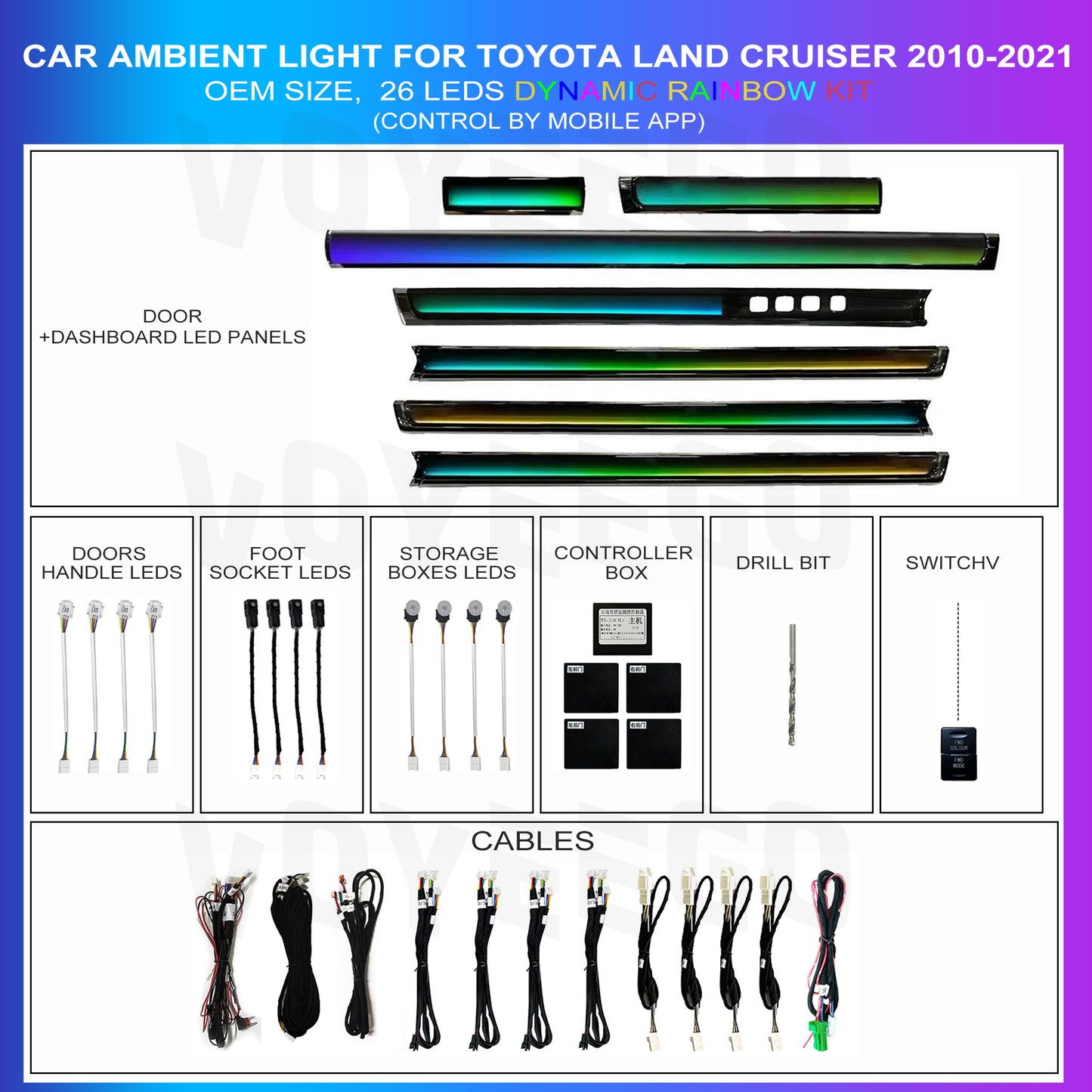 LandCruiser 2008-2021 Ambient Lighting Kit | Dynamic Rainbow