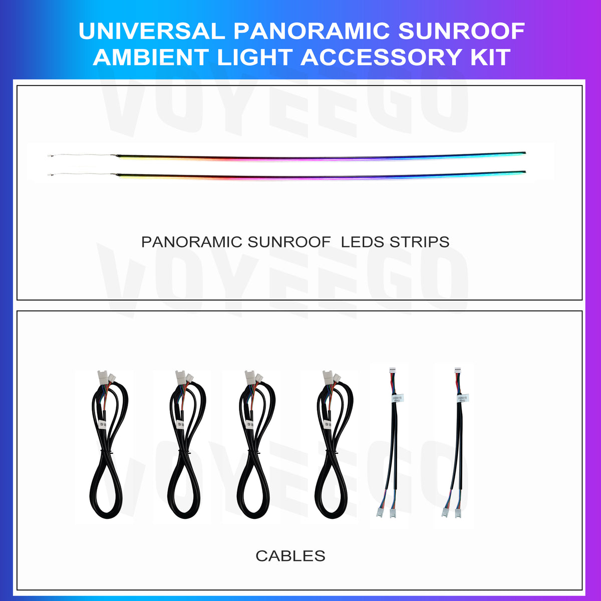 Universal Panoramic Sunroof Ambient Light Accessory Kit|64 RGB Colors