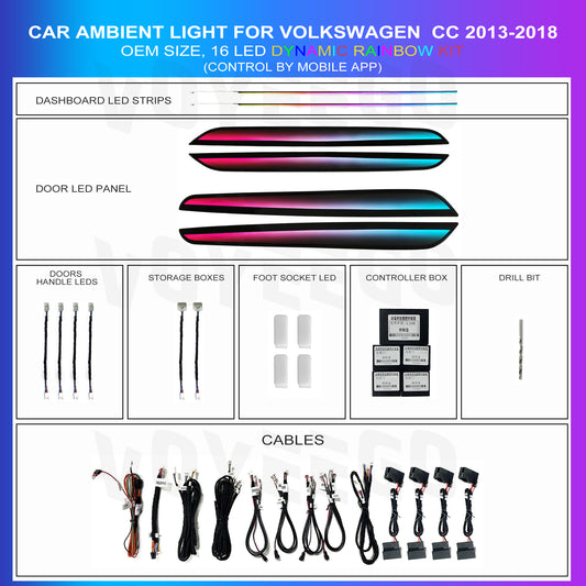 CC 2013-2018 Ambient Lighting Door Trim Upgrade | Dynamic Rainbow 16 Leds