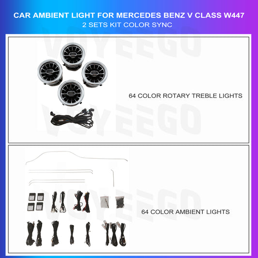 V Class W447 2016-2021 Ambient Lighting Kit 64 Colors | 2 Sets In 1 Kit