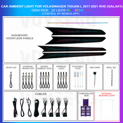 Tiguan L 2017-2021 Ambient Lighting Rainbow Kit | Dynamic Pattern
