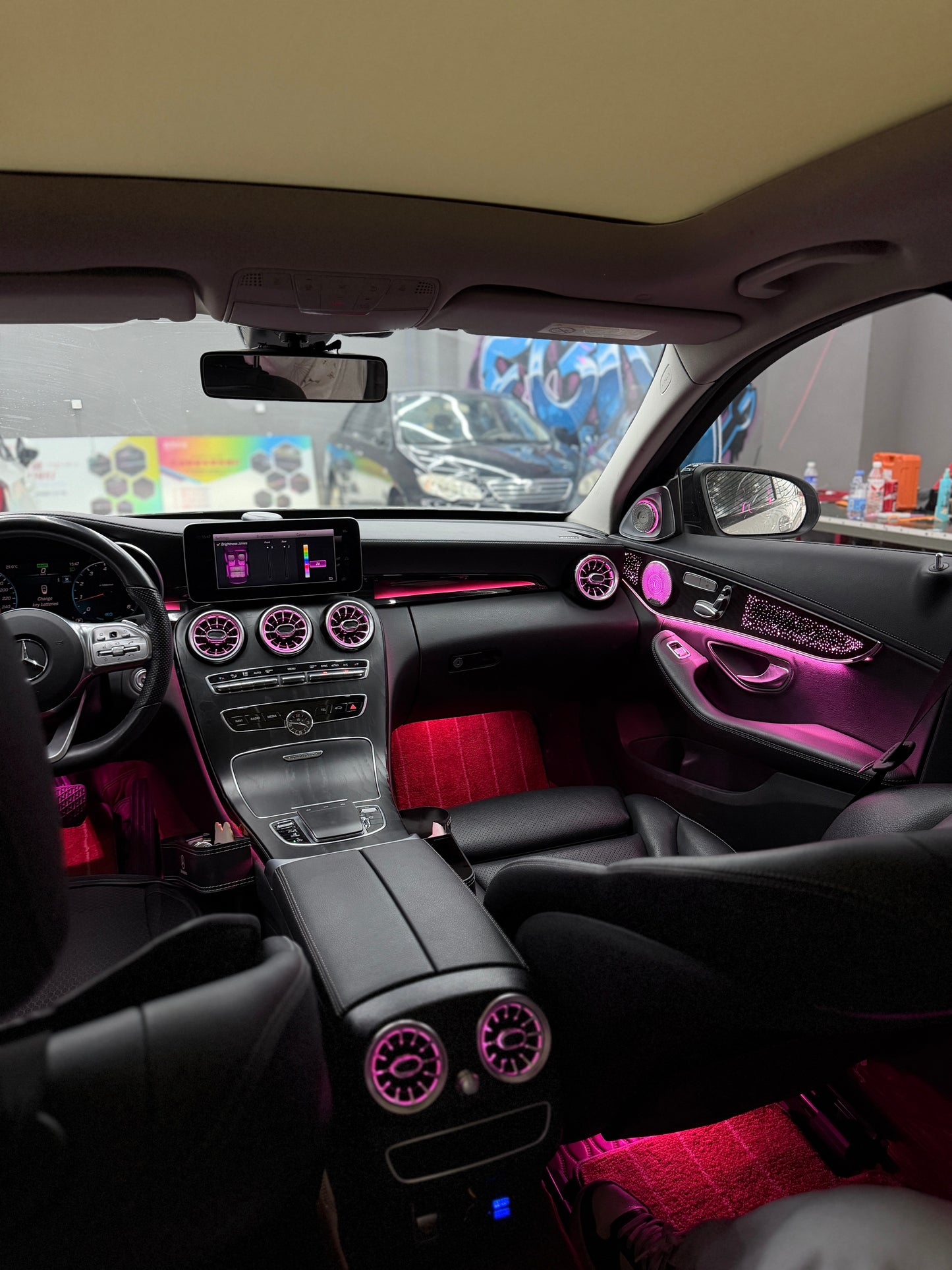 C Class W205 GLC X253 7IN1 Ambient Lighting Retrofit Kit | OEM Upgrade Screen Control