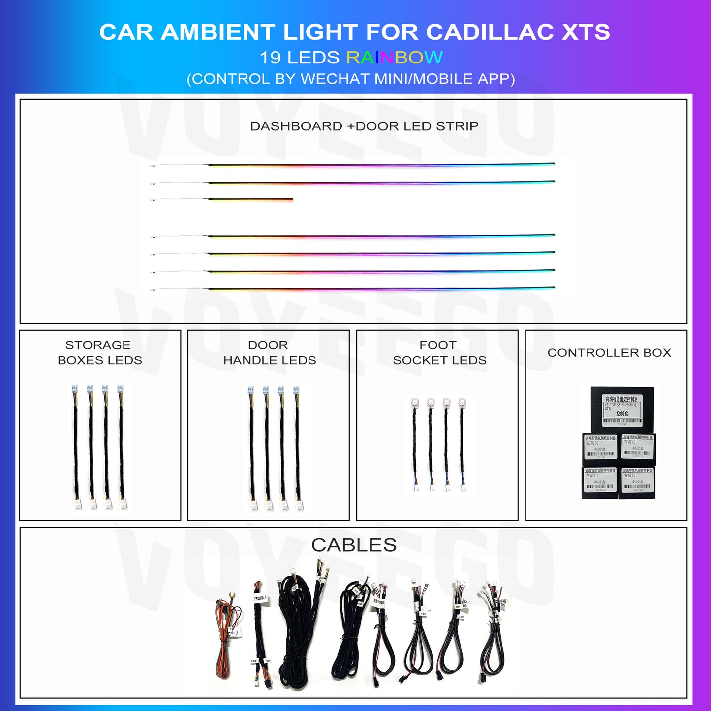 XTS Ambient Lighting 19 Leds | Rainbow Kit