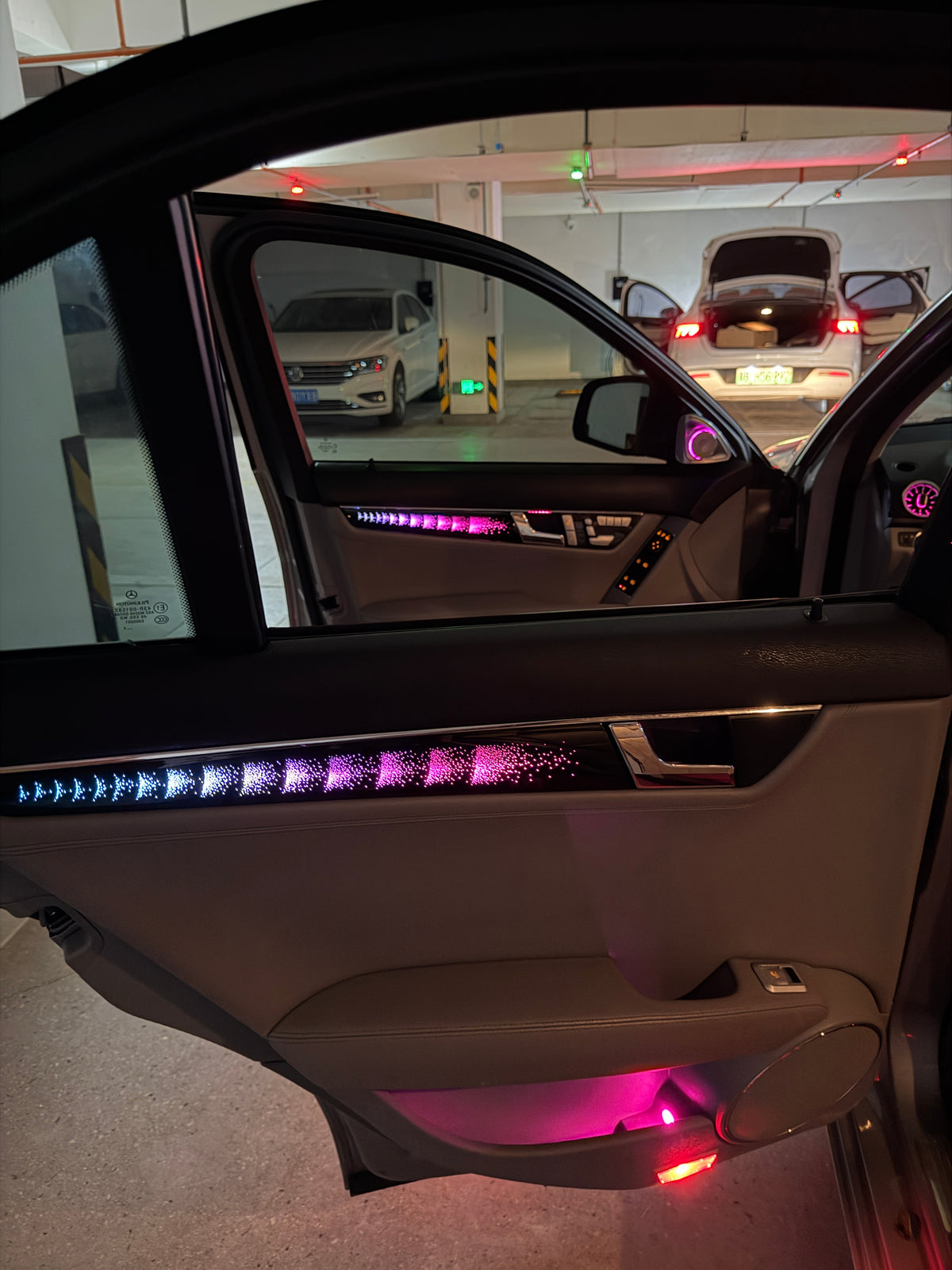 C Class W204 2010-2014 Dash Strips Ambient Lighting Retrofit Kit | 64 RGB Colors Ripple
