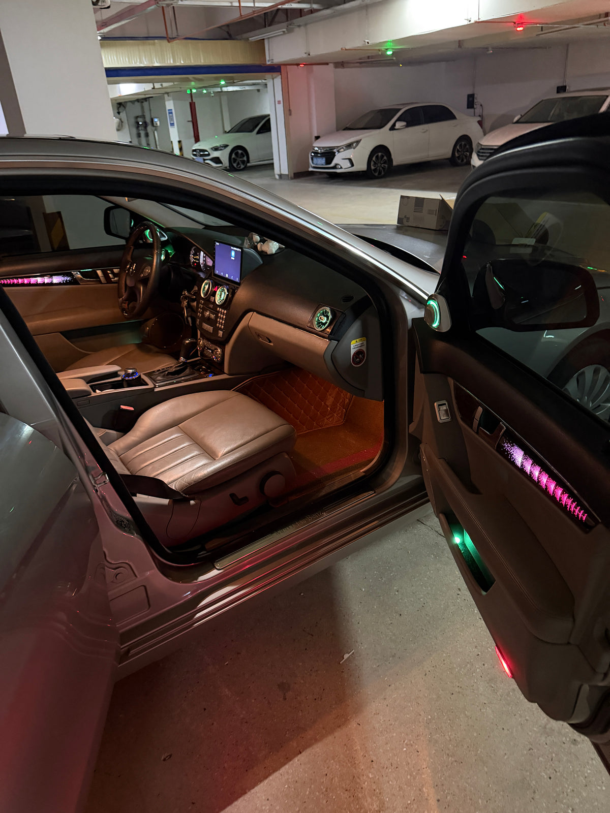 C Class W204 2010-2014 Dash Strips Ambient Lighting Retrofit Kit | 64 RGB Colors Ripple